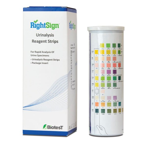 URIANÁLISIS - 10 Parámetros - Sin lámina - Urinalysis Reagent Strips - RightSign