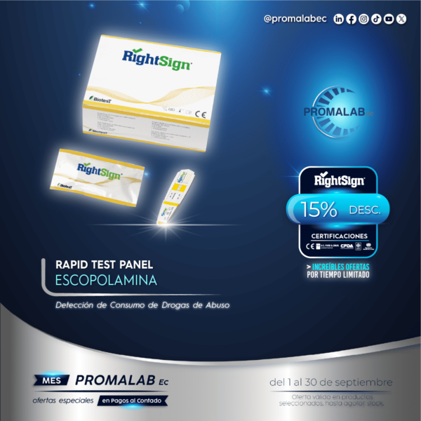 SCOP Escopolamina - Rapid Test Panel - RightSign - 15% de Descuento